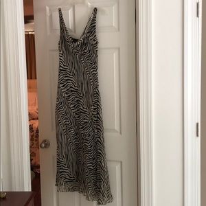 Silk mid length animal stripe cocktail dress